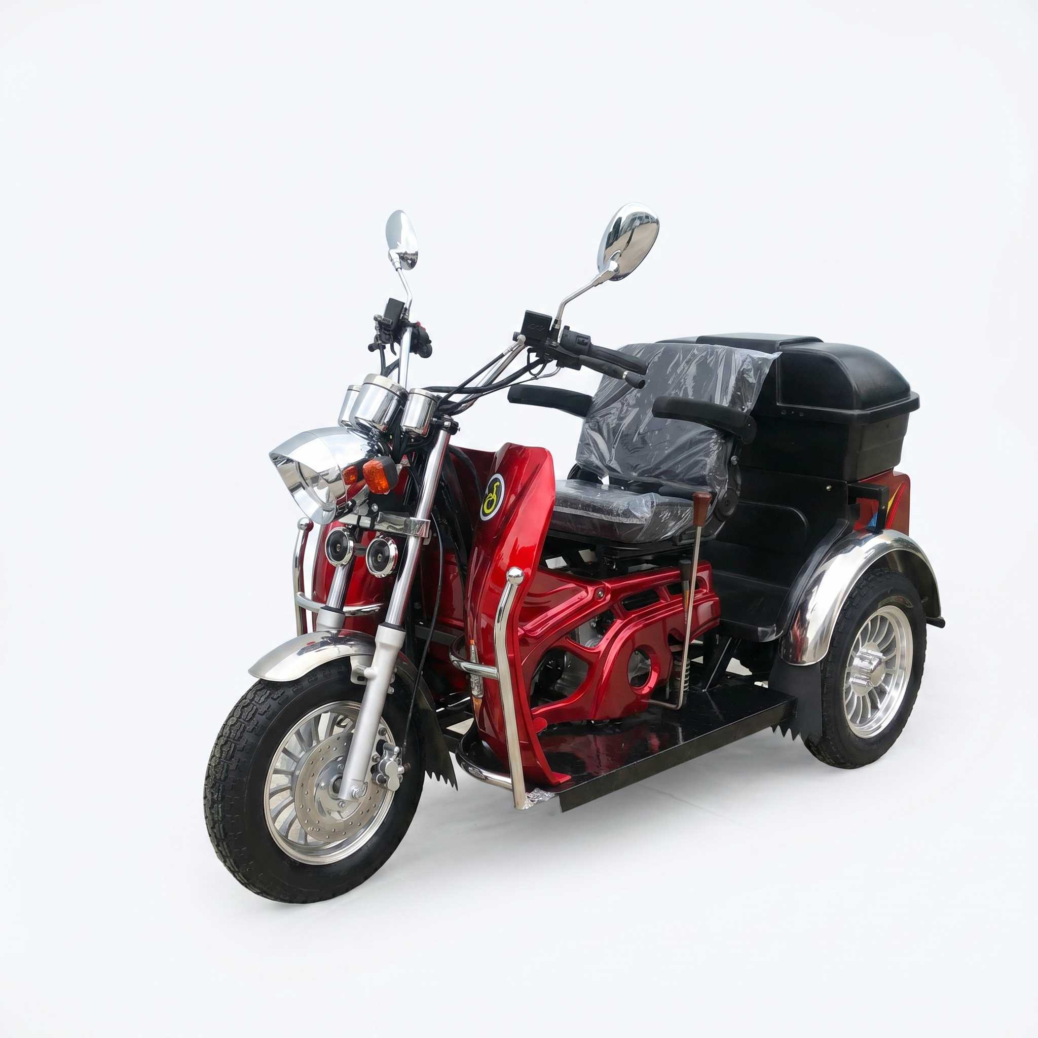 Manufacturer New Model 125cc Gasoline Tricycle Three Wheel Scooter for Adults with Guard and Delivery Box