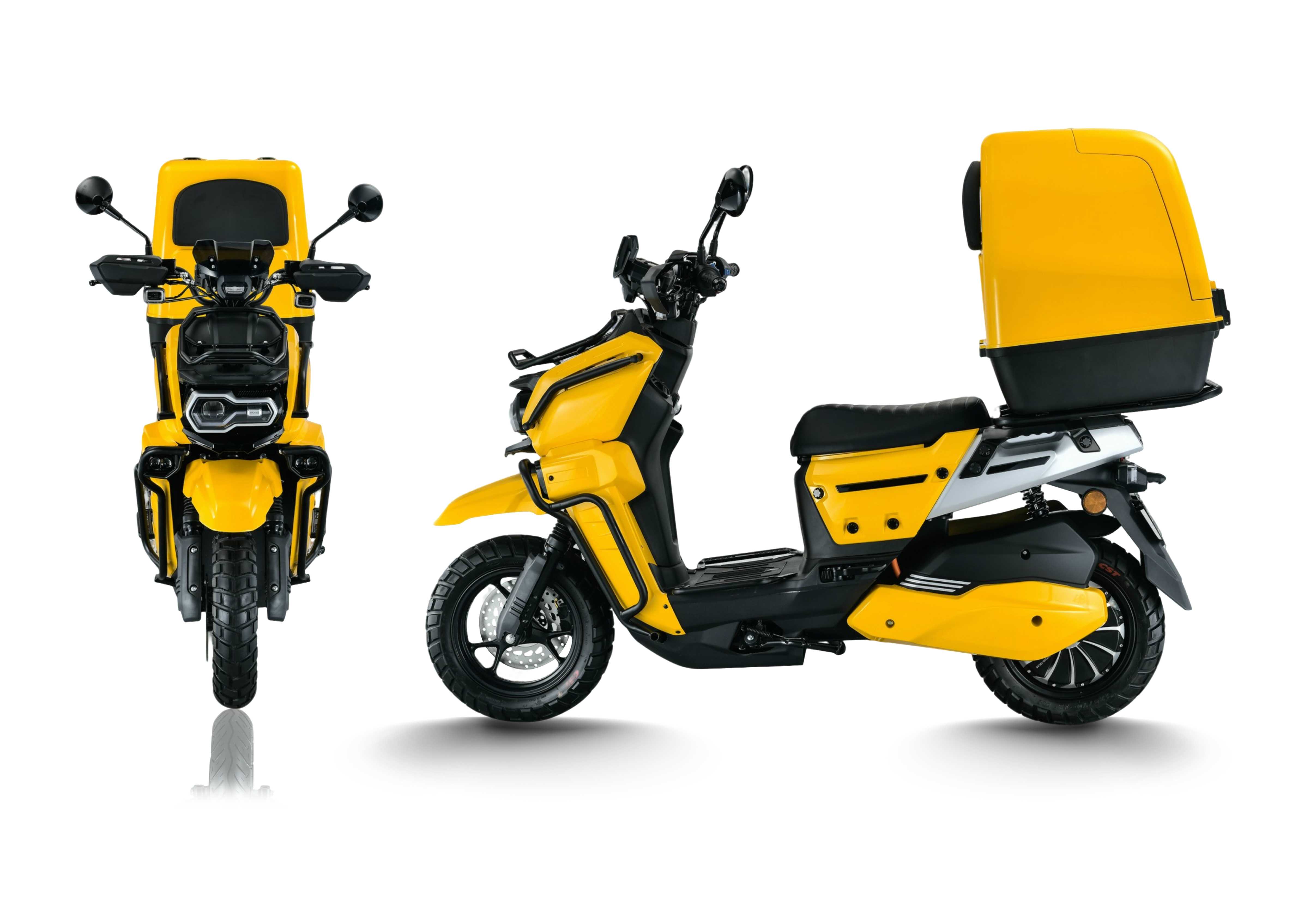2000W 70V30AH Electric Scooter Electric Motorcycle with Cargo Box for Food Delivery