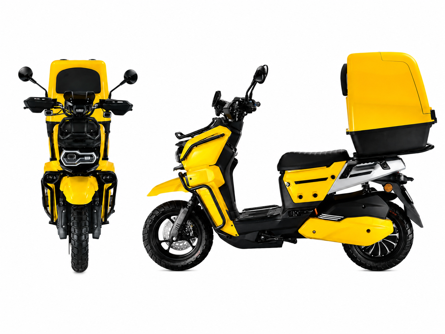 2000W 70V30AH Electric Scooter Electric Motorcycle with Cargo Box for Food Delivery